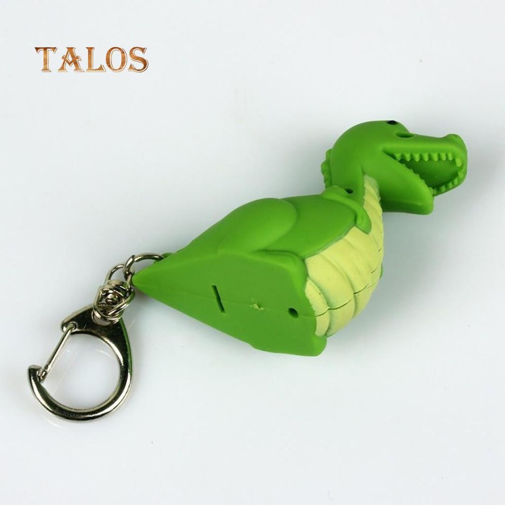 Creative LED Light Sound Cute Dinosaur Keychain Pendant Decor Key Ring Ornament Suspension Trinket