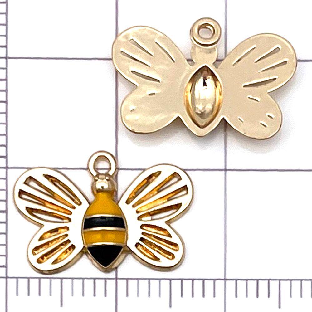 Set of 20 Yellow Enamel Bee and Beehive Pendants for DIY Bracelets and Necklaces