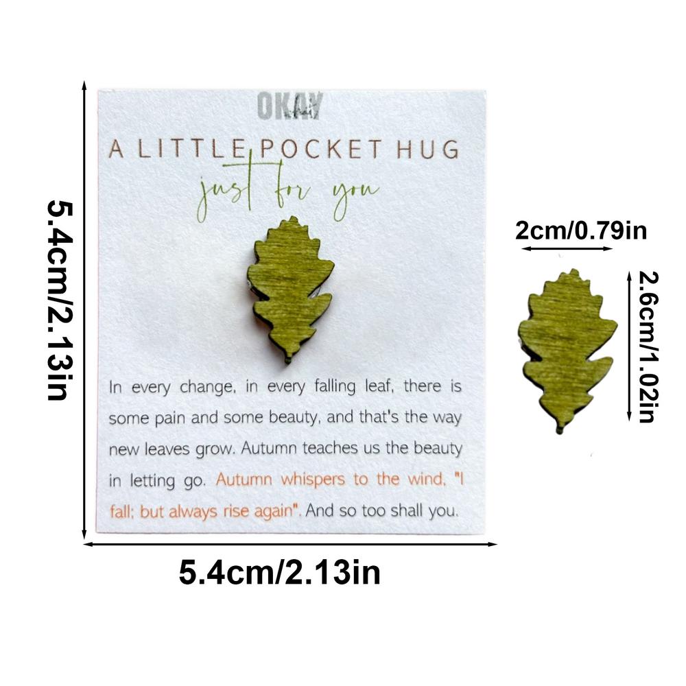 

Fall Leaves Keepsake Wooden Hug Pocket Keepsake Portable Autumn Maple Leaf Ornaments For Lover Friends Family