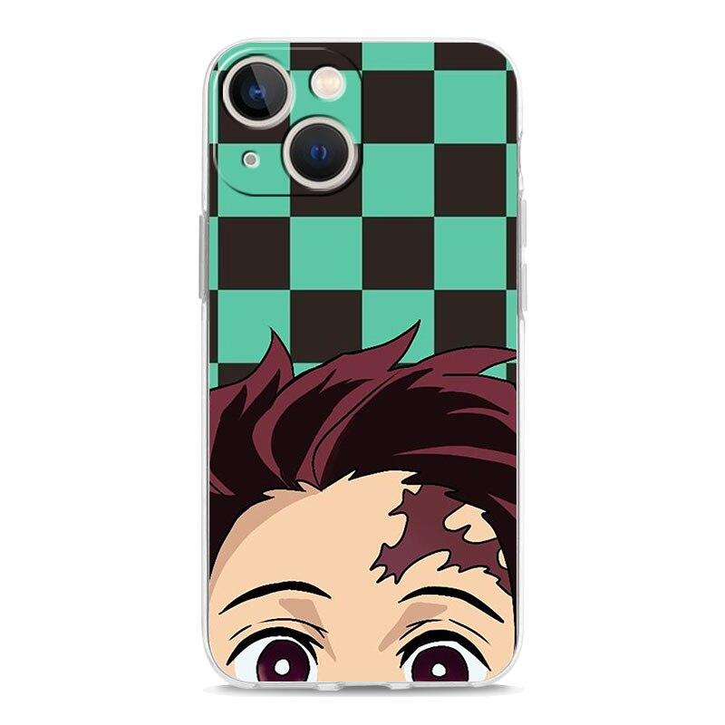 Demon Slayer Anime Logo Phone Case For iPhone 14 13 11 12 Pro Max X XR XS 7 8 Plus SE Transparent Soft Cover TPU Fundas Coque