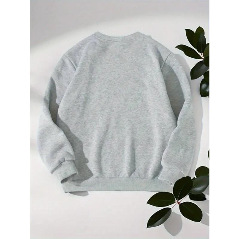 Kids Sweatshirt with Blessed Print & Verse - Faith Apparel, Casual Round Neck Winter for Church Events,Casual Attire - Warm Religious Clothing