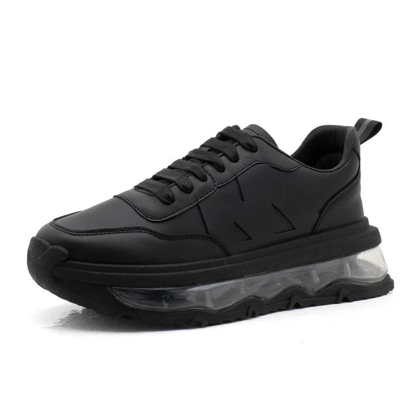 

Chunky Sneaker Men Designer Air Cushion Sport Shoes Fashion Casual Microfiber Leather Upper Height Increased Flat Platform Shoes 39