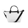 Longchamp Le Pliage Energy 25 Button Zipper Closure Canvas And Leather Dumpling Shoulder Crossbody Tote Bag Small Women Bags Black White 1512HSR007