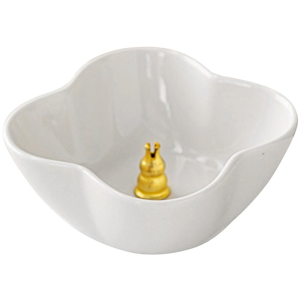 Four Leaf Ceramic Incense Stick Burner Compact Decorative Censer Ornament Incense Holder for Home Office Bedroom Aroma