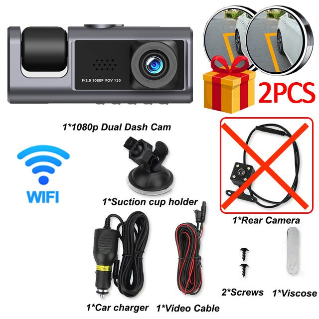 Car Dvr 3 Channel Dash Cam for Cars Camera 1080P WIFI Video Recorder Rear View Camera for Vehicle Black Box Car Accessory