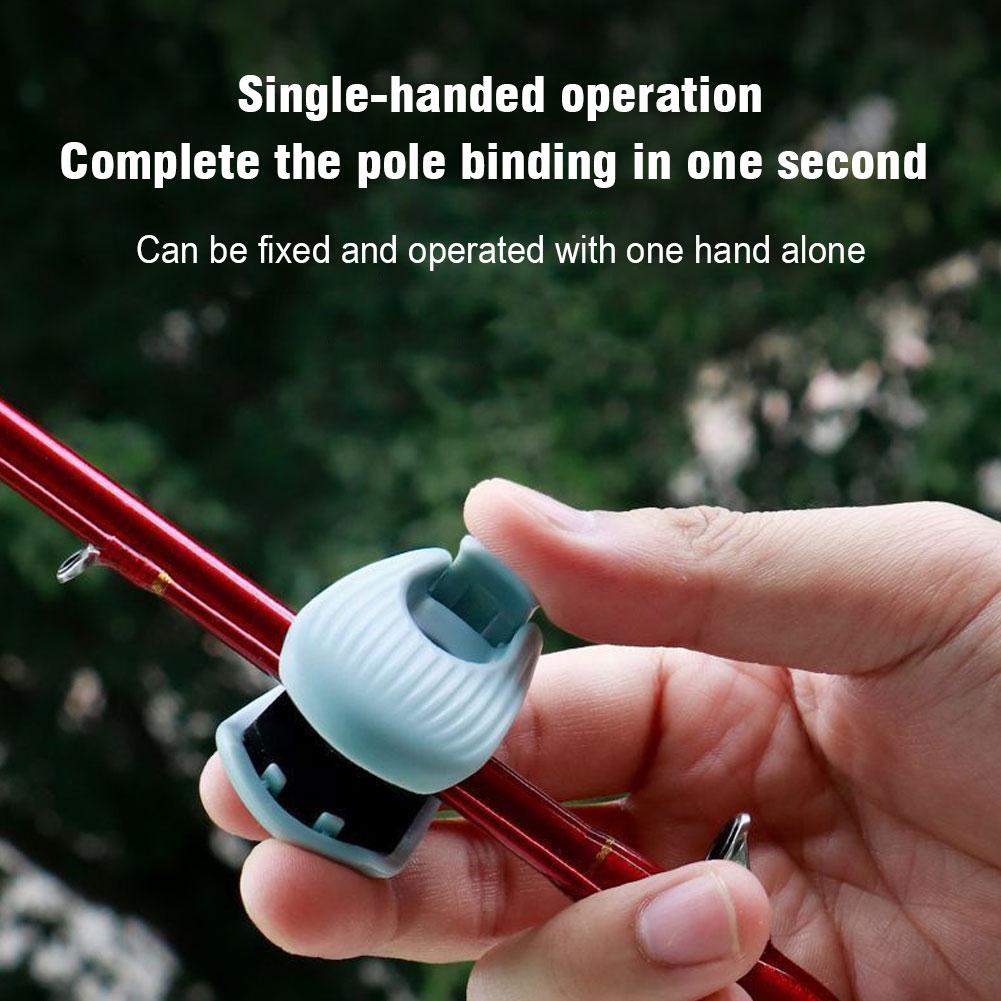 4PCS Fishing Rod Holder - Portable Takedown Fishing Rod Clips for Ground/Car/Wall/Beach, Auto Fixed Fish Poles Holders Strap