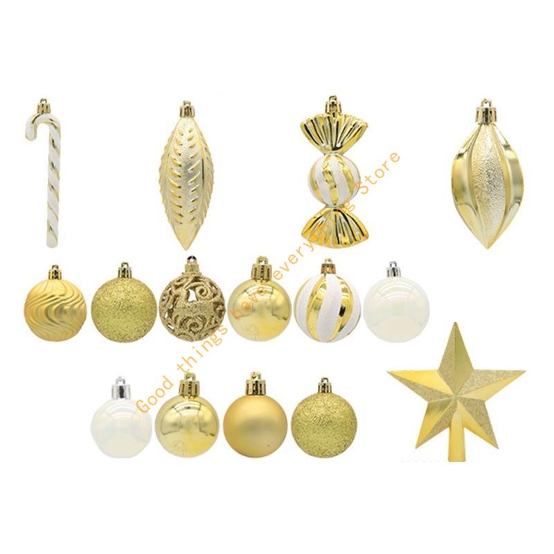 Christmas Balls Set of 40 Plastic Sphere Ornaments Hanging Crafts Decor 55KF