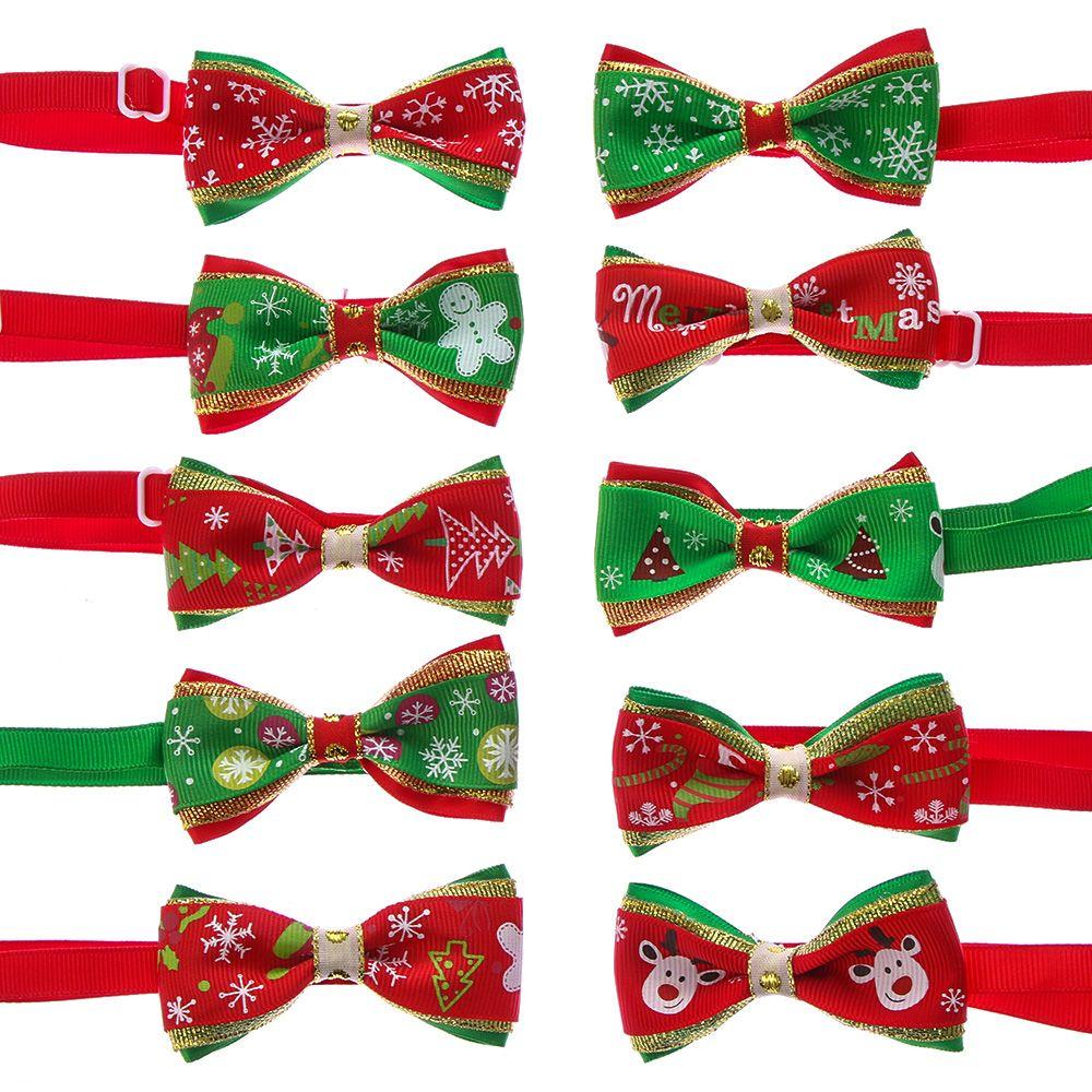 Cute Xmas Grooming Bowknot Collar Dog Bow Tie Cat Choker Pet Christmas Necktie