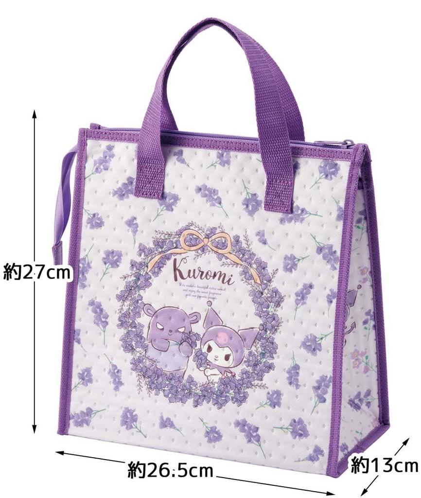 Skater Lunch x Sanrio Kuromi Flower Wreath Bag, Non-Woven Fabric, Insulated, 26.5 27cm, Design, FBC1-A