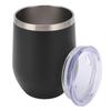 12oz Edelstahl Stielloses Weinglas Doppelwandig Vakuumisoliert Weintassen mit Deckel für Kaffee Cocktails Eis