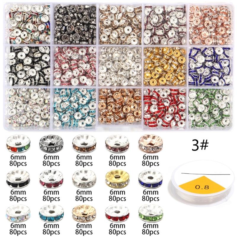 Rhinestones Rondelle Spacer Beads Delicate Rondelle Beads with Sparkling Crystals for Elegant Jewelry Creations