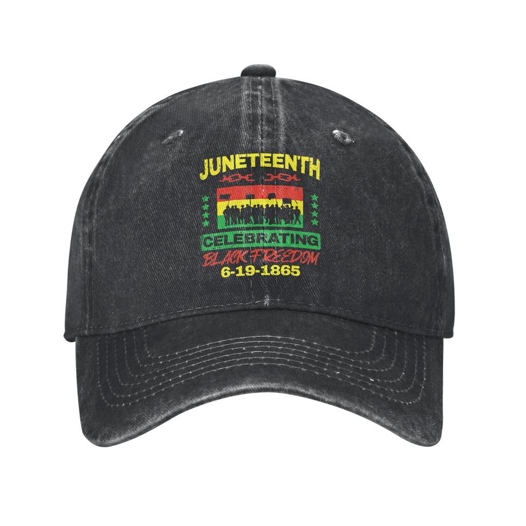Juneteenth Black History Baseball Caps Vintage Distressed Denim Headwear Unisex Women Outdoor Activities Adjustable Caps Hat
