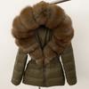 OFTBUY Winter Jacket Women's Real Raccoon Fox Fur White Duck Down Coat Thick Warm