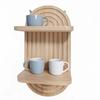 Wall-mounted Wooden Floating Shelves 2 Layer Hanging Holder Boho Wall Shelf Minimalist Eco-Friendly Shelf Wall Decor