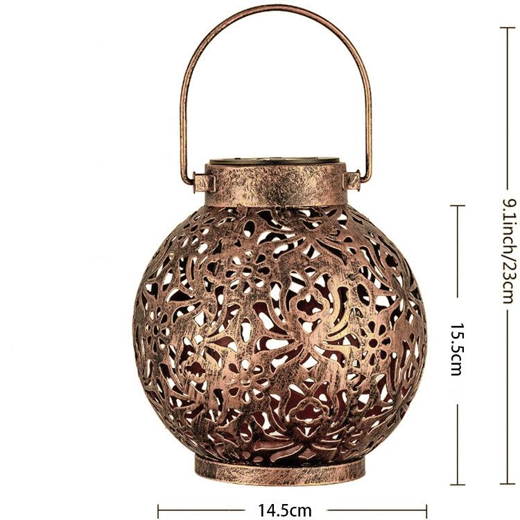 

JYL TS/010,Solar Hollow Iron Lantern Waterproof Outdoor Pendant Light for Garden Balcony Ambient Hanging Decor One Size android зелений колір