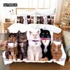 3D Cute Wolves Cat Dog Print Bedding Set Cute Duvet Quilt Cover Wild Animal Tribal Bed Cover With Pillowcases Custom Bed Linen
