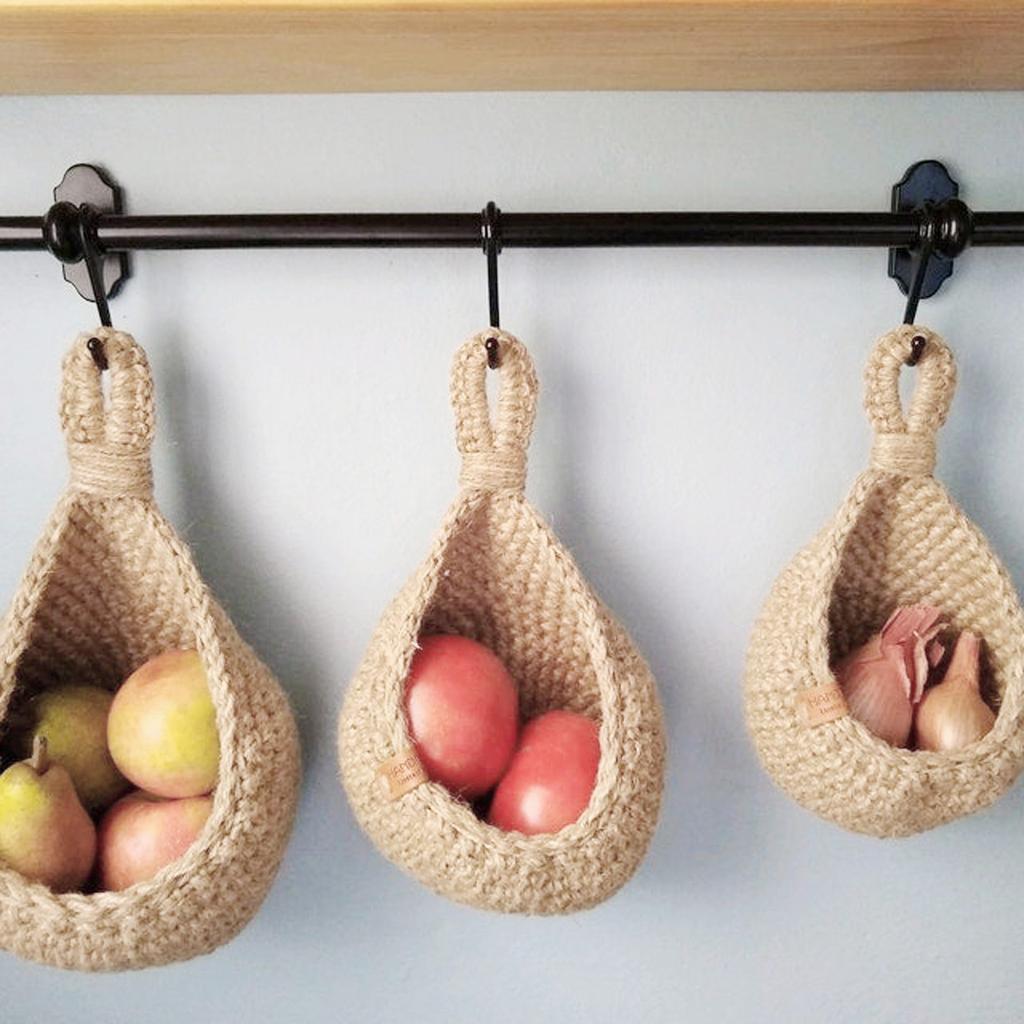 Wall Hanging Vegetable Fruit Basket, Strong Wall Hanging Bag In Kitchen