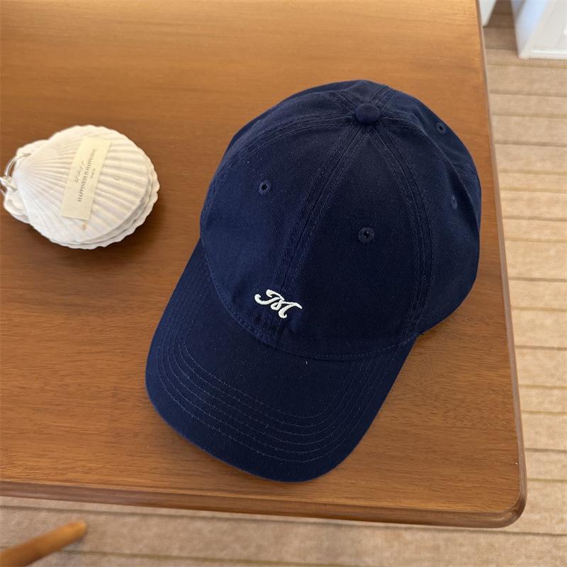 American embroidered letter baseball cap female simple casual versatile face small sun hat big head circumference peaked cap male