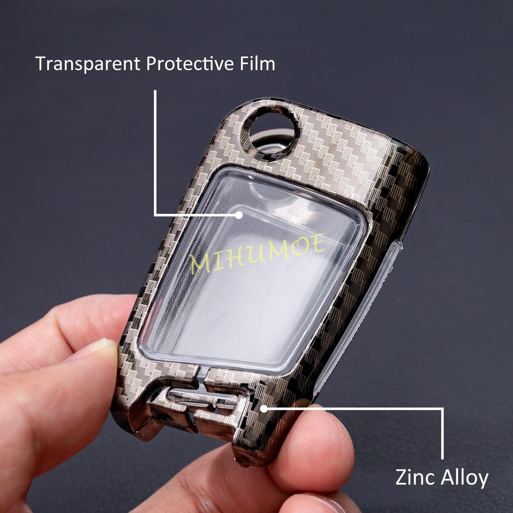 Carbon Fiber Metal Kryt Klíčenky Pouzdro Kroužek Řetěz pro VW Golf 7 Tiguan Polo Škoda Octavia Kodiaq Karoq Superb SEAT Ateca