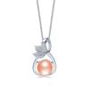 HENGSHENG Hot Selling Natural Pearl S925 Sterling Silver Zircon Leaf Pendant Necklace Natural Freshwater Pearl Pendant For Lady