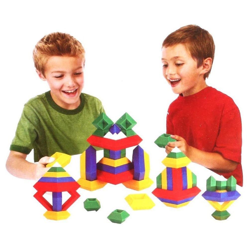 Building Block Toys Pyramid Building Blocks Set Rainbow Tower Stack Toy Pyramid Block Rhombus Toys