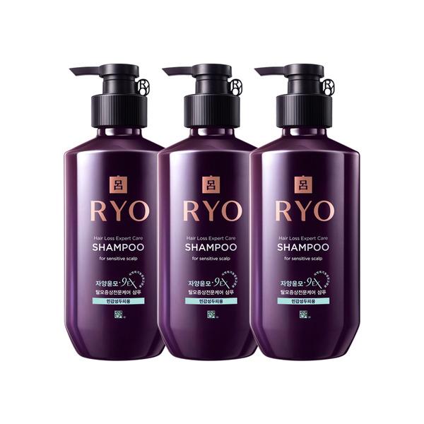 [Amore] RYO Yangyunmo 9EX Hair Loss Treatment Shampoo for Sensitive Scalp 400ml x3