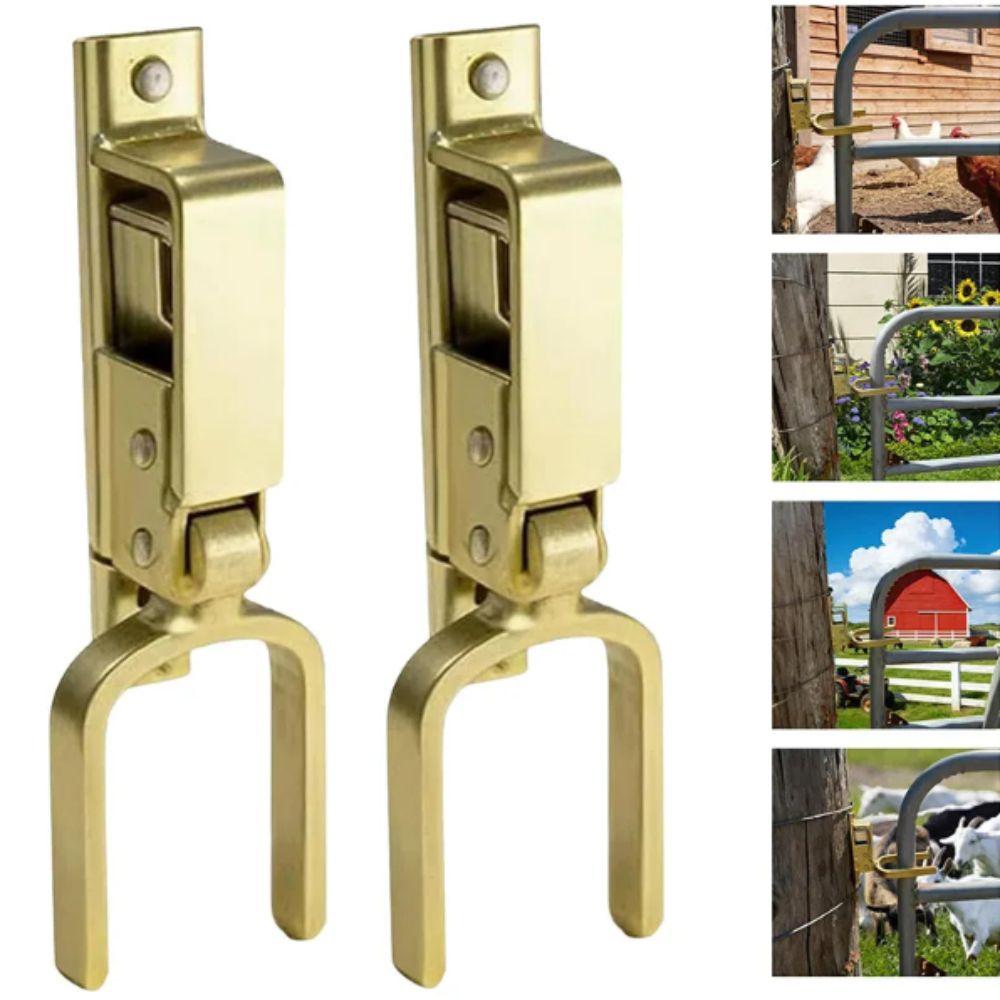 One-hand Operation Portable Immediate-locking Lock Sturdy Durable Automatic Spring Lock Gate Lock