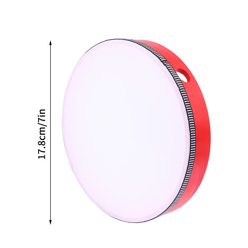 Kids Wooden Hand Drum Music Percussion Instrument Red Handheld Percussion Hand Drum Educational Toys Hand Beat