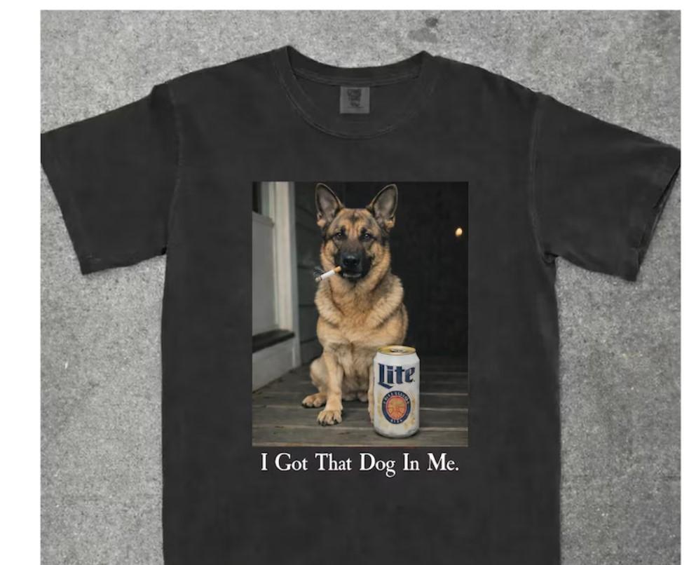 Во мне есть этот пес, Смешная футболка с немецкой овчаркой, Мама французского бульдога, Забавная унисекс футболка S