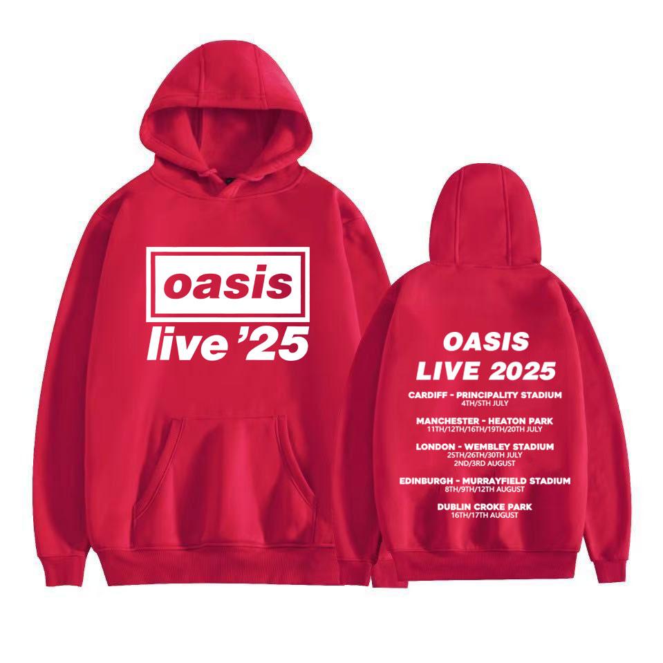 Rock Band O-Oasis Live 25 World 2025 Tour Cover Pullover Men's Fashion Long Sleeve Hoodie Unisex Oversized Sweatshirt Streetwear