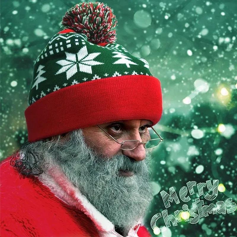 Christmas Hat Snowman Winter Warm Color Knitted Cap Christmas Gift For New Year Xmas Party Decor Men Women Warm Hats