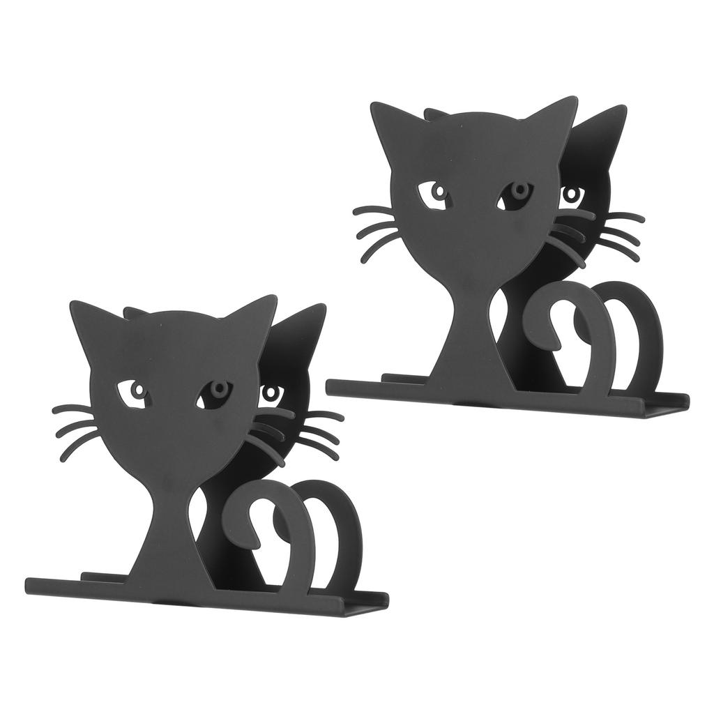 2pcs Metal Napkin Holder Innovative Hollow Out Cat Shape Paper Napkin Holder for Kitchen Hotel Resta