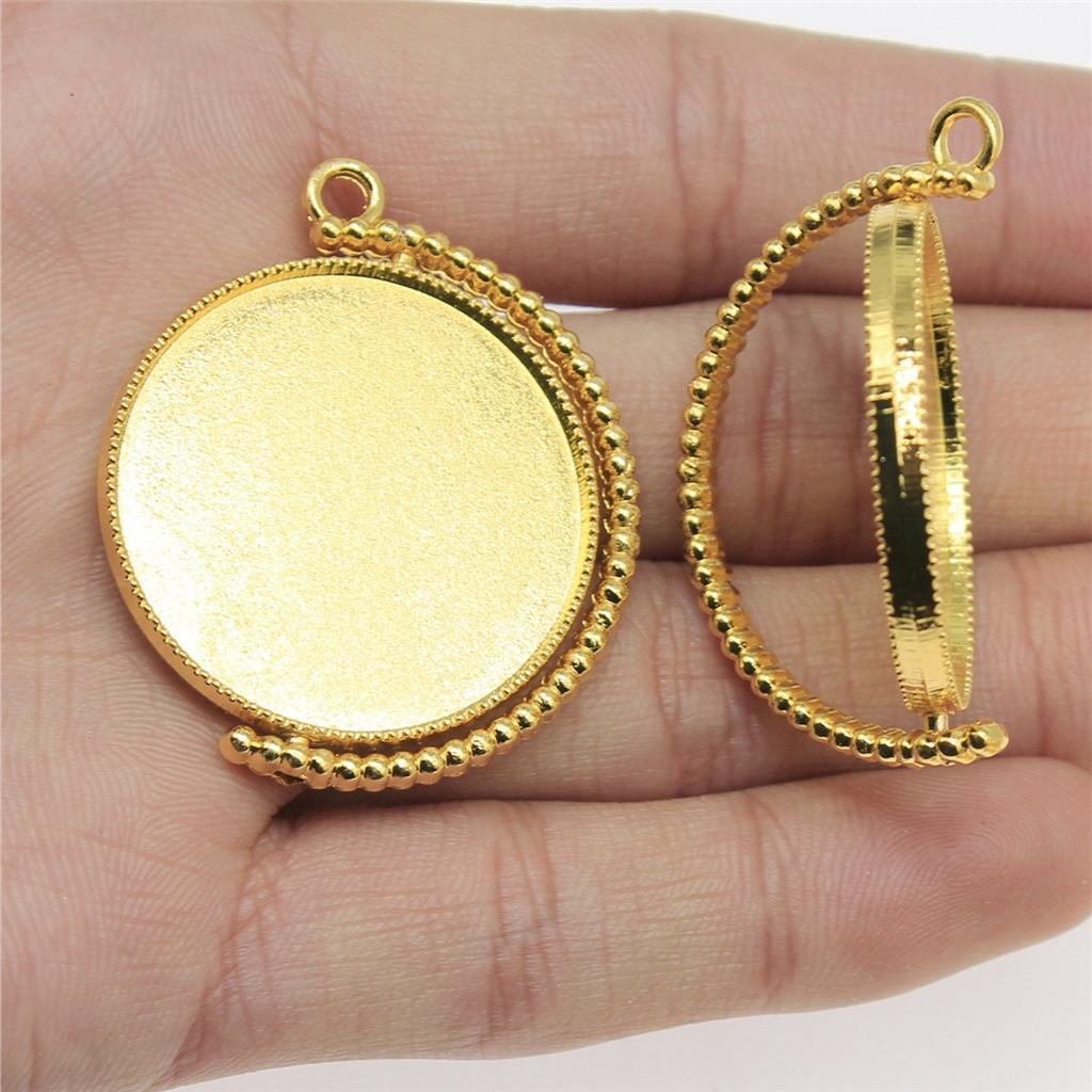 Akcesoria Części Obrotowa Okrągła Baza Pod Cabochon Szklany Taca Ustawień Materiały do Biżuterii Dziecięcej TA019