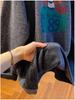 Women's 2025 Cartoon Print Woolen Long Sleeve T-shirt: Loose, Warm, Plus Velvet, Brushed Inner Layer