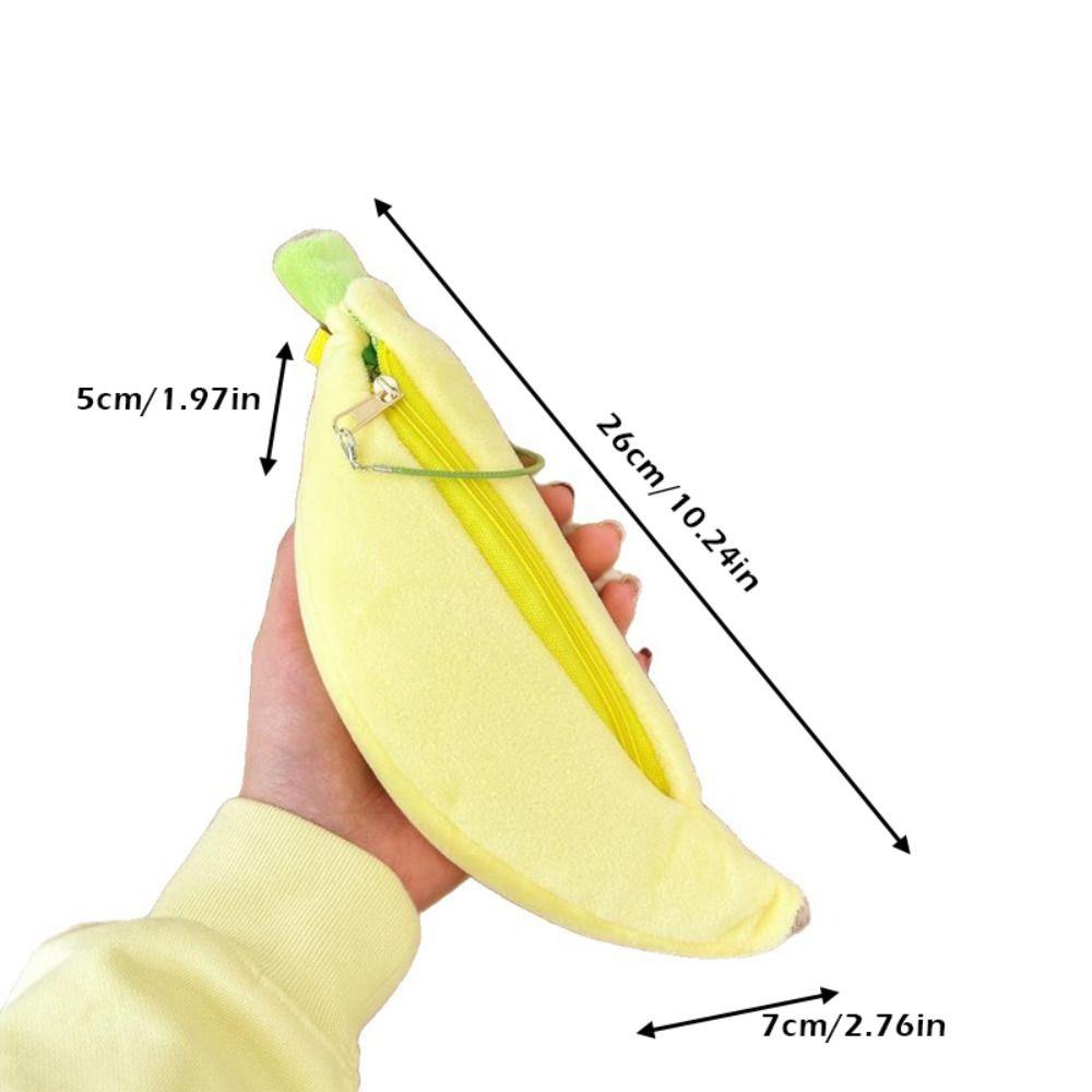 Banana Shape Pen Bag Large Capacity Stationery Storage Bag Multi-functional Pencil Case  Gift