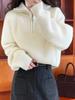Sweater Pullover Women Autumn Winter Korea New Zipper Underlay Loose Short Style Popular Premium Sweater Female Tops