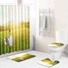 Creative Bathroom Non-Slip Floor Mat, Shower Curtain Combination Carpet, European And American Style Explosion Woman