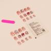 Xiaohongshu Pink Heart Diamond Nail Patches - Short Transparent Wearable Manicure Tips