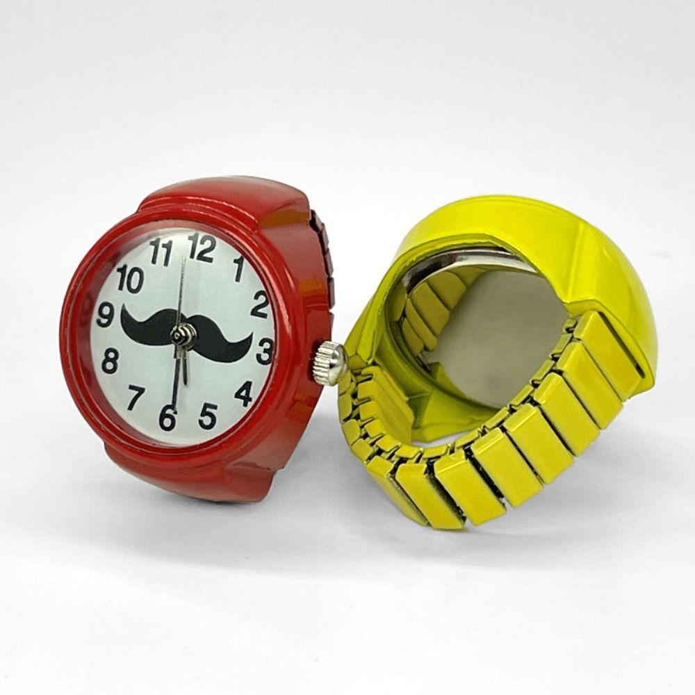 Elastischer Ringuhr Runde Dekorative Ringuhr Mode Fingerringuhr Schmuck
