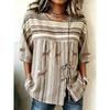 Blouse à rayures multicolores pastel pour femme, boutonnée et à nouer sur le devant, haut décontracté et élégant pour le printemps, l'été, le quotidien et polyvalent