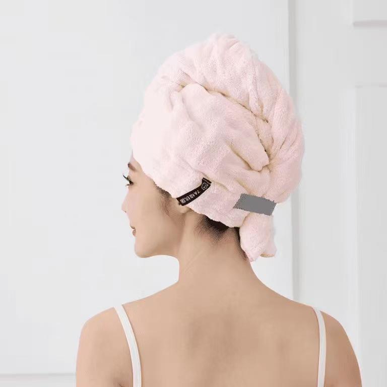 Super Absorbent Quick-Dry Fleece Hair Drying and Wrapping Towel for Women. 24x74 cm синий