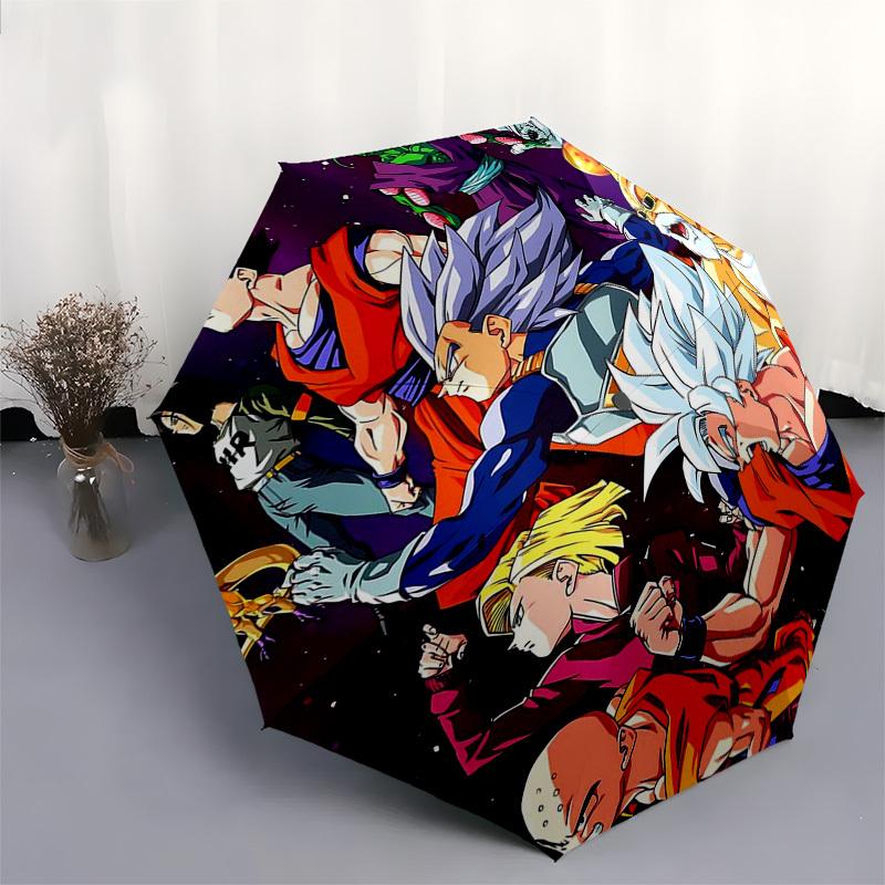 1pc Dragon Ball Z Goku Vegeta Automatic Opening Folding Umbrella - Outdoor Gear for Fans, Travelers, Daily Use, Gift Idea.C058