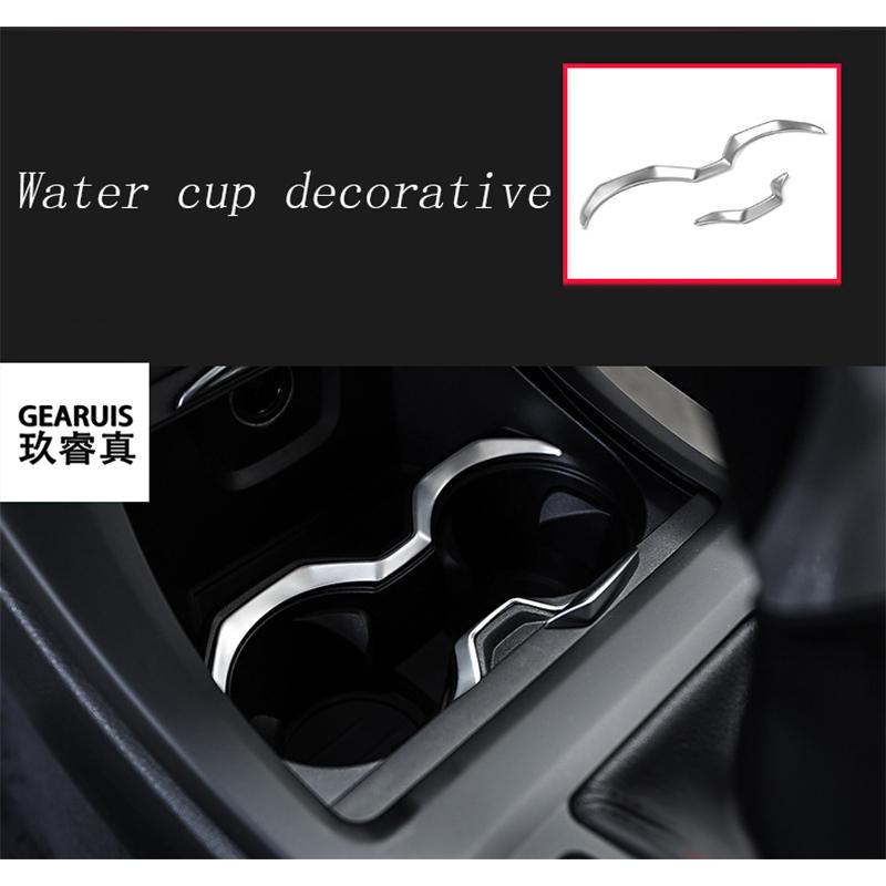 Car styling water cup holder frame decal cover trim Interior stainless steel sticker For BMW X1 F48 2016-2018 auto
