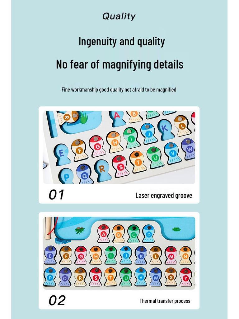 Kids' Magnetic Fishing Game: Early Learning Letter Match & Tabletop Challenge