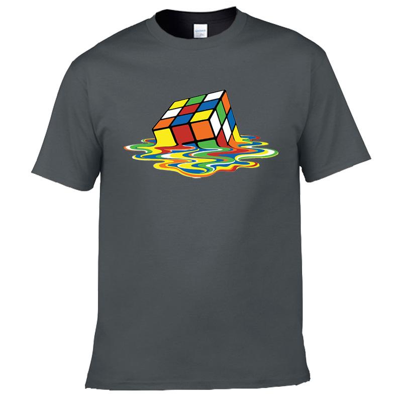 

Летняя хлопковая футболка с принтом кубика Рубика, забавная хипстерская графическая футболка, топ унисекс для мужчин с коротким рукавом, классные футболки 3XL темно серый