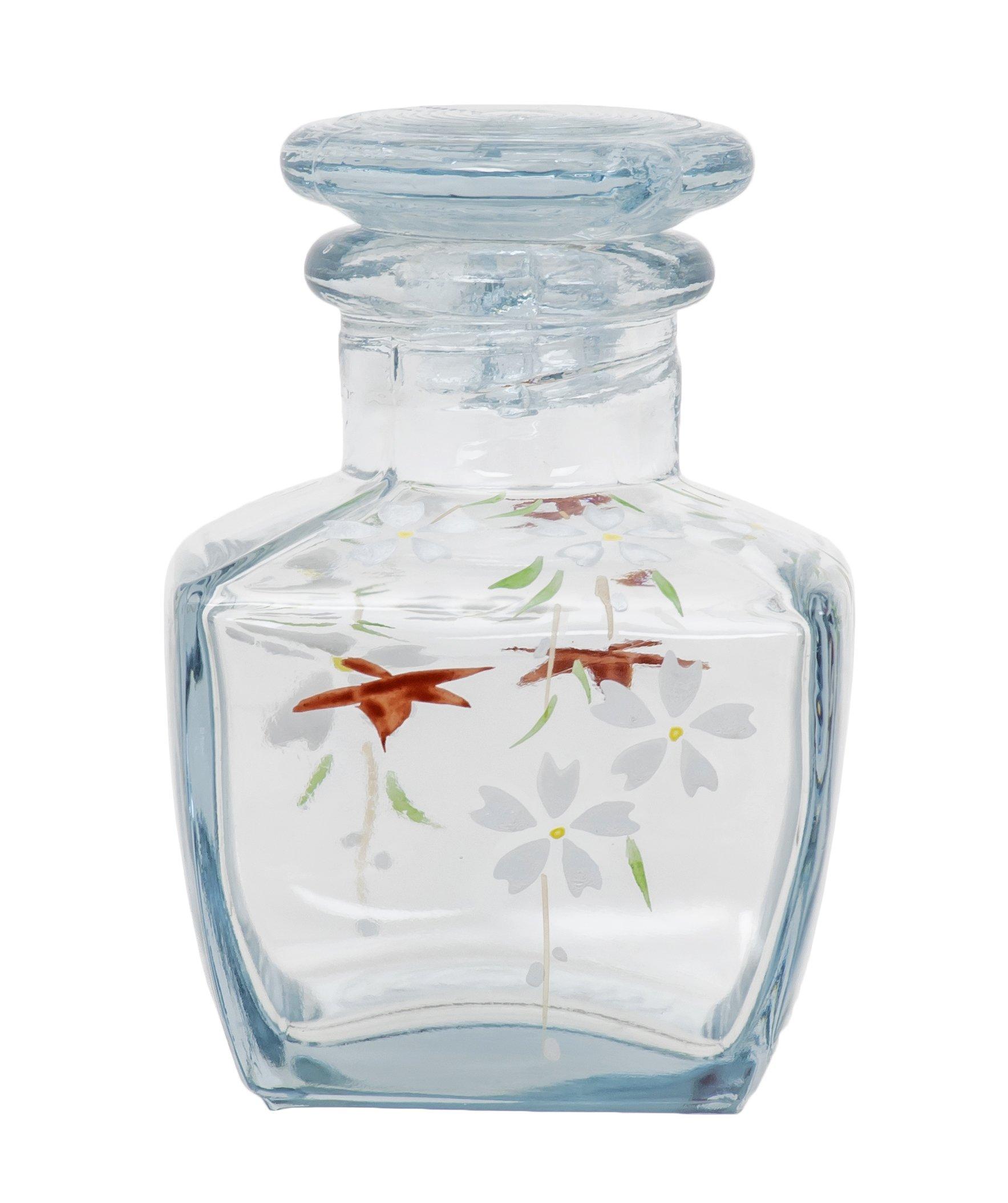 

Yagi Kaiho Kaiho Kiln Kyoto-style painted glass soy sauce dispenser, square, mini, in a presentation box (Unkin)