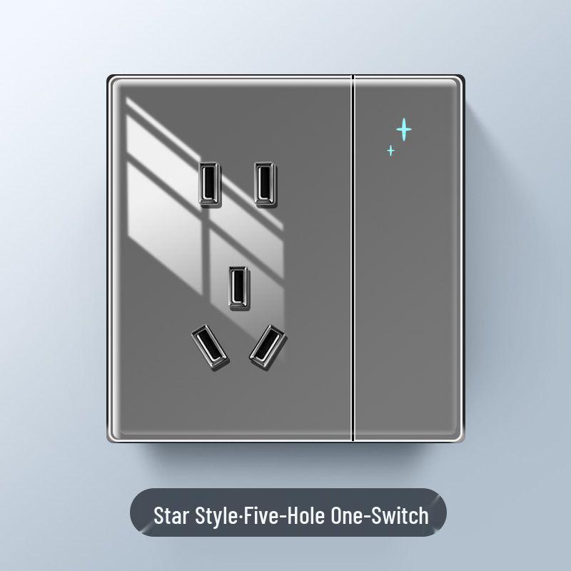 Star Series Glossy 86 Type Dual-Control Switch Socket Set