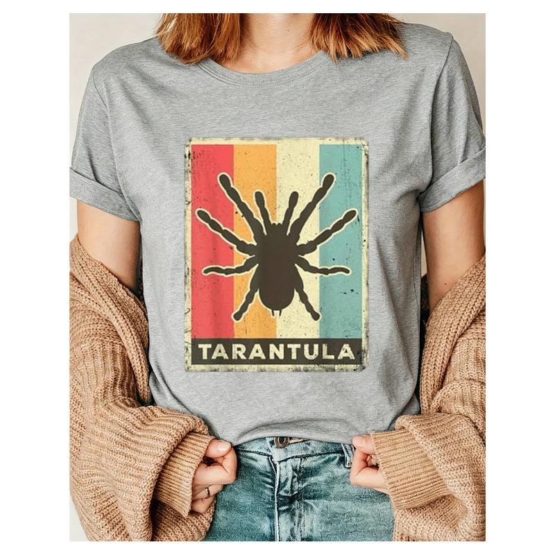 Womens Vintage Tarantula Graphic TShirt HeavyDuty Retro Spider Tee Ground with Bold TARANTULA Text AllSeason Casual Shirt