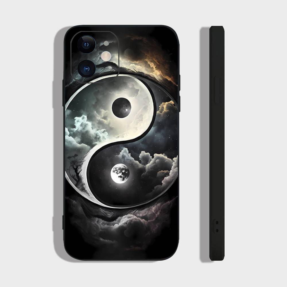 Tai Chi Symbol Phone Case For IPhone 17 Air 16 15 14 13 Pro Max 11 12 Black Silicone Cover