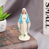 Plastic Blue Handmade Mary Statue Christmas Home Decoration Gift Detailed Tabletop Ornament